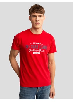 Koszulka męska bawełniana z nadrukiem czerwona Messeret 603 ze sklepu Big Star w kategorii T-shirty męskie - zdjęcie 187514389