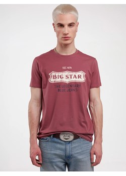 Koszulka męska z nadrukiem ciemnoróżowa Millaner 602 ze sklepu Big Star w kategorii T-shirty męskie - zdjęcie 187514397