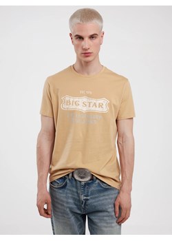 Koszulka męska z nadrukiem beżowa Millaner 805 ze sklepu Big Star w kategorii T-shirty męskie - zdjęcie 187514406