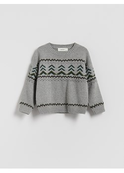 Reserved - Żakardowy sweter - jasnoszary ze sklepu Reserved w kategorii Swetry chłopięce - zdjęcie 187514728