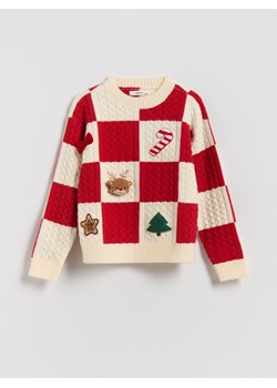 Reserved - Sweter ze świąteczną aplikacją - wielobarwny ze sklepu Reserved w kategorii Swetry dziewczęce - zdjęcie 187514856