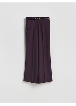 Reserved - Spodnie z paskiem - fioletowy ze sklepu Reserved w kategorii Spodnie damskie - zdjęcie 187514928