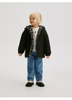 Reserved - Dwustronna kurtka z kapturem - czarny ze sklepu Reserved w kategorii Kurtki dziewczęce - zdjęcie 187514938