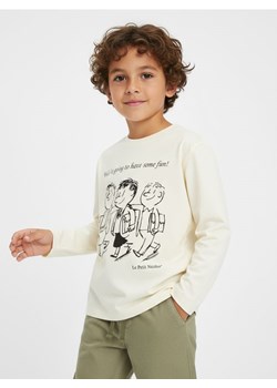 Sinsay - Bawełniana koszulka z nadrukiem Le Petit Nicolas - beżowy ze sklepu Sinsay w kategorii Bluzki dziewczęce - zdjęcie 187515178