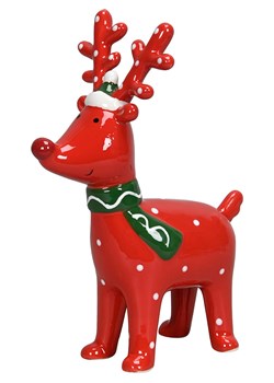 POSIWIO Figurka dekoracyjna &quot;Deer&quot; w kolorze czerwonym - 15 x 20 x 7,5 cm ze sklepu Limango Polska w kategorii Dekoracje - zdjęcie 187516028