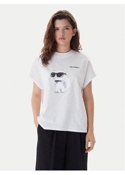 KARL LAGERFELD T-Shirt A2W17115 Biały Loose Fit ze sklepu MODIVO w kategorii Bluzki damskie - zdjęcie 187516465