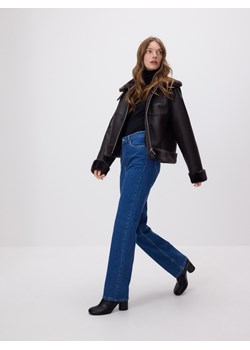 Reserved - Kurtka z kożuchem - ciemnobrązowy ze sklepu Reserved w kategorii Kurtki damskie - zdjęcie 187516998