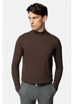 BLUZA ALDEA GOLF BRĄZOWA 0001 Z BAWEŁNY ze sklepu Recman w kategorii Bluzy męskie - zdjęcie 187518015