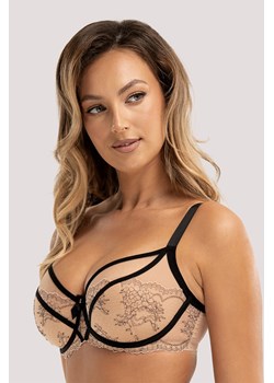 Unikat Atina biustonosz półusztywniany koronkowe wykończenia beż-czarny ze sklepu kontri.pl w kategorii Biustonosze - zdjęcie 187518485