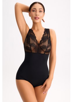 Bella Misteria 51-159 body z dekoltem w serek czarny ze sklepu kontri.pl w kategorii Body damskie - zdjęcie 187518548