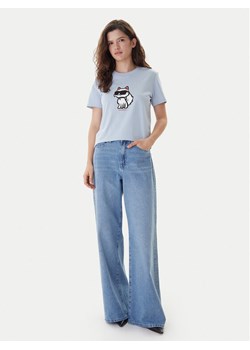 KARL LAGERFELD T-Shirt A1W17128 Błękitny Regular Fit ze sklepu MODIVO w kategorii Bluzki damskie - zdjęcie 187519946