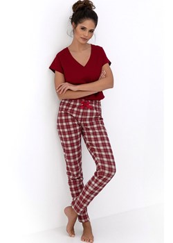 Sensis bawełniana piżama damska Alivia, Kolor bordowy, Rozmiar S, SENSIS ze sklepu Primodo w kategorii Piżamy damskie - zdjęcie 187520069