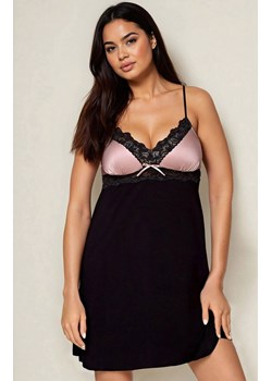Koszulka damska czarna na ramiączkach plus size Florence, Kolor czarno-różowy, Rozmiar XL, Babella ze sklepu Intymna w kategorii Koszule nocne - zdjęcie 187520535