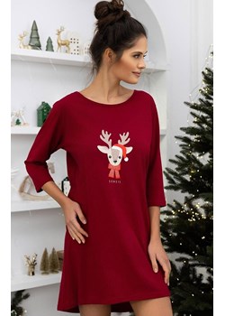 Sensis świąteczna koszula nocna Elia, Kolor bordowy, Rozmiar S/M, SENSIS ze sklepu Intymna w kategorii Koszule nocne - zdjęcie 187520617