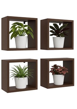 Kwadratowe półki wiszące na kwiaty wenge Z2-G98 ze sklepu Edinos.pl w kategorii Półki - zdjęcie 187520737