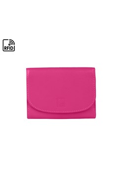 portfel skórzany różowy z fioletowym detalem ze sklepu Słoń Torbalski w kategorii Portfele damskie - zdjęcie 187521565
