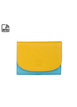 niebiesko-żółty portfel skórzany ze sklepu Słoń Torbalski w kategorii Portfele damskie - zdjęcie 187521578