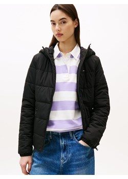 Tommy Jeans Damska kurtka pikowana Kobiety Sztuczne włókno czarny jednolity ze sklepu vangraaf w kategorii Kurtki damskie - zdjęcie 187521758