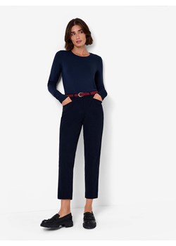 BRAX Damskie spodnie sztruksowe - Mara S Kobiety granatowy jednolity ze sklepu vangraaf w kategorii Spodnie damskie - zdjęcie 187521777