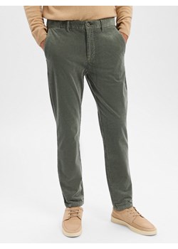 Finshley & Harding Męskie spodnie sztruksowe - Tyler Mężczyźni Bawełna oliwkowy jednolity ze sklepu vangraaf w kategorii Spodnie męskie - zdjęcie 187521795