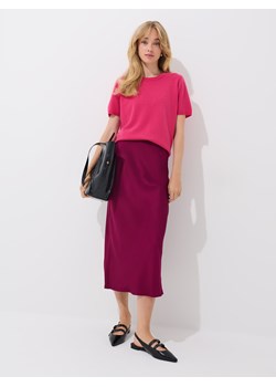 Mohito - Satynowa burgundowa spódnica midi - kasztanowy ze sklepu Mohito w kategorii Spódnice - zdjęcie 187522398