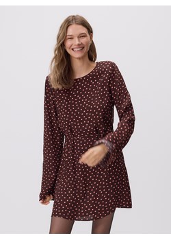 Reserved - Sukienka mini w kropki - brązowy ze sklepu Reserved w kategorii Sukienki - zdjęcie 187522518