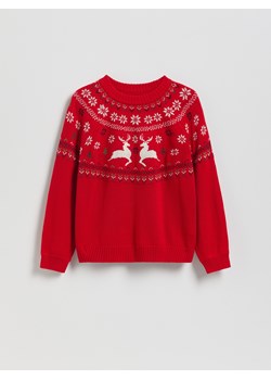 Reserved - Świąteczny sweter - czerwony ze sklepu Reserved w kategorii Swetry dziewczęce - zdjęcie 187522658