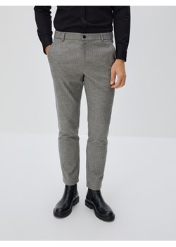 Reserved - Spodnie chino slim w kratę - ciemnoszary ze sklepu Reserved w kategorii Spodnie męskie - zdjęcie 187522788
