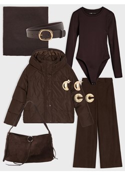 Sinsay - Pikowana kurtka puffer z kapturem - brązowy ze sklepu Sinsay w kategorii Kurtki damskie - zdjęcie 187523416