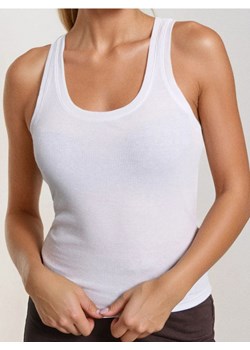 Sinsay - Prążkowany top slim - biały ze sklepu Sinsay w kategorii Bluzki damskie - zdjęcie 187523468