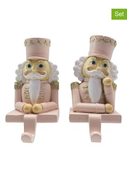 Clayre &amp; Eef Uchwyty (2 szt.) w kolorze jasnoróżowym na skarpety świąteczne ze sklepu Limango Polska w kategorii Dekoracje - zdjęcie 187523555