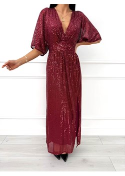 Czerwona Wieczorowa Sukienka w Cekiny ze sklepu ModnaKiecka.pl w kategorii Sukienki - zdjęcie 187523835