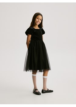 Reserved - Sukienka z łączonych materiałów - czarny ze sklepu Reserved w kategorii Sukienki dziewczęce - zdjęcie 187524158