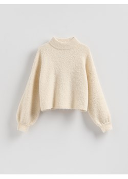 Reserved - Sweter z bufiastymi rękawami - kremowy ze sklepu Reserved w kategorii Swetry damskie - zdjęcie 187524256