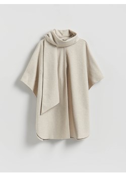 Reserved - Ponczo z szalowym kołnierzem - beżowy ze sklepu Reserved w kategorii Poncza - zdjęcie 187524355