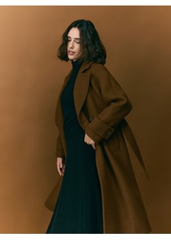 Reserved - Płaszcz z wełną Manteco - brązowy ze sklepu Reserved w kategorii Płaszcze damskie - zdjęcie 187524398