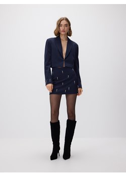 Reserved - Krótka marynarka z aplikacjami - granatowy ze sklepu Reserved w kategorii Kurtki damskie - zdjęcie 187524429