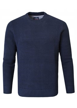 Bawełniany Sweter Męski z Drobnym Splotem - Pako Jeans - Granatowy SWPJNSjoneGR ze sklepu JegoSzafa.pl w kategorii Swetry męskie - zdjęcie 187524575