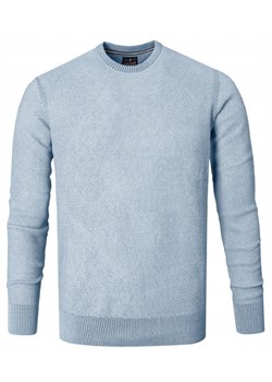 Męski Sweter Bawełniany, Delikatna Faktura Materiału - Pako Jeans - Niebieski SWPJNSignacioBL ze sklepu JegoSzafa.pl w kategorii Swetry męskie - zdjęcie 187524587