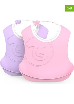 Twistshake Śliniaczki (2 szt.) w kolorze jasnoróżowym i liliowym - 22 x 22 cm ze sklepu Limango Polska w kategorii Zabawki - zdjęcie 187524955