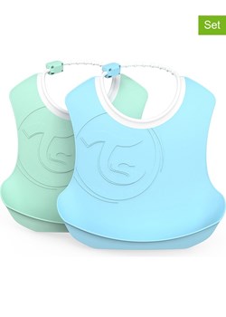 Twistshake Śliniaczki (2 szt.) w kolorze zielonym i niebieskim - 22 x 22 cm ze sklepu Limango Polska w kategorii Zabawki - zdjęcie 187524956