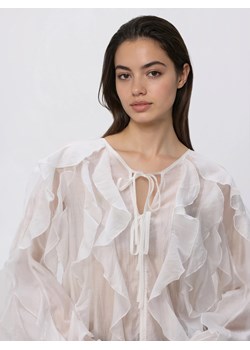 Reserved - Bluzka z lyocellem - biały ze sklepu Reserved w kategorii Bluzki damskie - zdjęcie 187525735