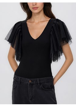 Reserved - Body z ozdobnymi rękawami - czarny ze sklepu Reserved w kategorii Body damskie - zdjęcie 187525878