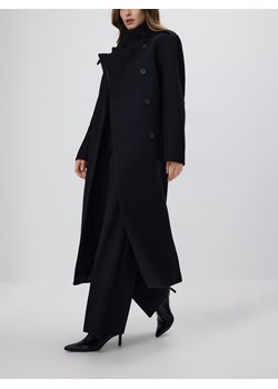 Reserved - Płaszcz z dodatkiem wełny - czarny ze sklepu Reserved w kategorii Płaszcze damskie - zdjęcie 187526025