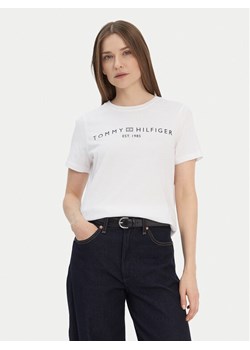 Tommy Hilfiger T-Shirt Logo WW0WW40276 Biały Regular Fit ze sklepu MODIVO w kategorii Bluzki damskie - zdjęcie 187526308