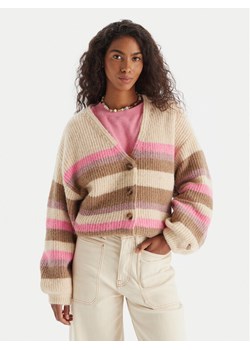 Roxy Kardigan Marble Tiles Stripe ERJSW03669 Beżowy Regular Fit ze sklepu MODIVO w kategorii Swetry damskie - zdjęcie 187526328