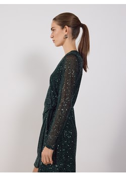 Reserved - Cekinowa sukienka mini - zielony ze sklepu Reserved w kategorii Sukienki - zdjęcie 187527399