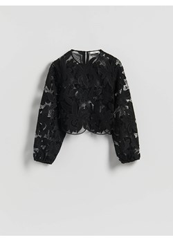 Reserved - Bluzka z haftowanym wzorem - czarny ze sklepu Reserved w kategorii Bluzki damskie - zdjęcie 187527546