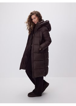 Reserved - Puchowa kurtka z kapturem - ciemnobrązowy ze sklepu Reserved w kategorii Płaszcze damskie - zdjęcie 187527746