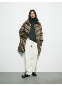 Reserved - Długa pikowana kurtka - oliwkowy ze sklepu Reserved w kategorii Kurtki damskie - zdjęcie 187527758